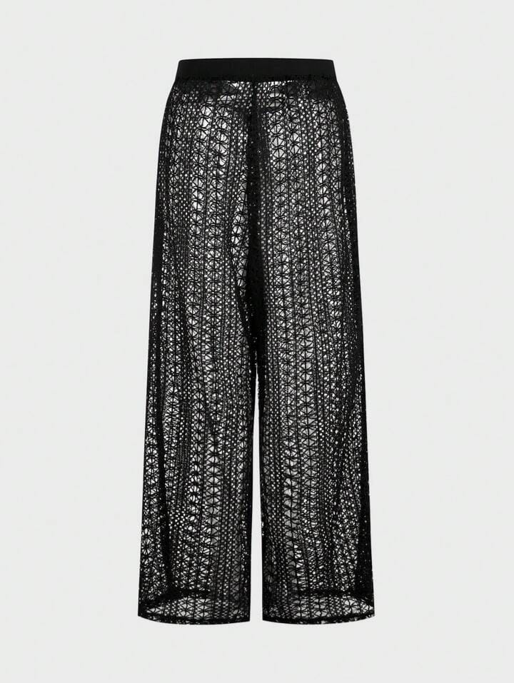 FeverCity Men's Solid Color Hollow Out Fashionable Pants